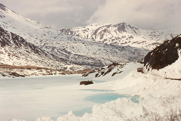 Skagway - Iced Lake and Snow-capped Mountains *
